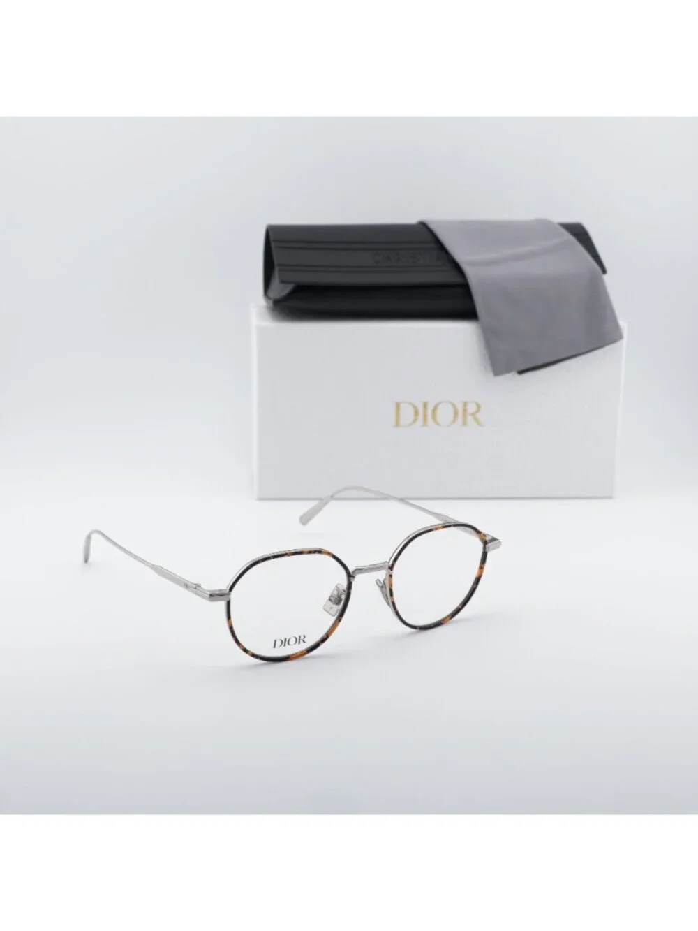 Dior DIORBLACKSUIT O R3U F500 Square Eyeglasses 49mm - Silver / Havana